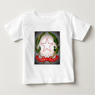 Italien Emblem Mörk Kant Tee