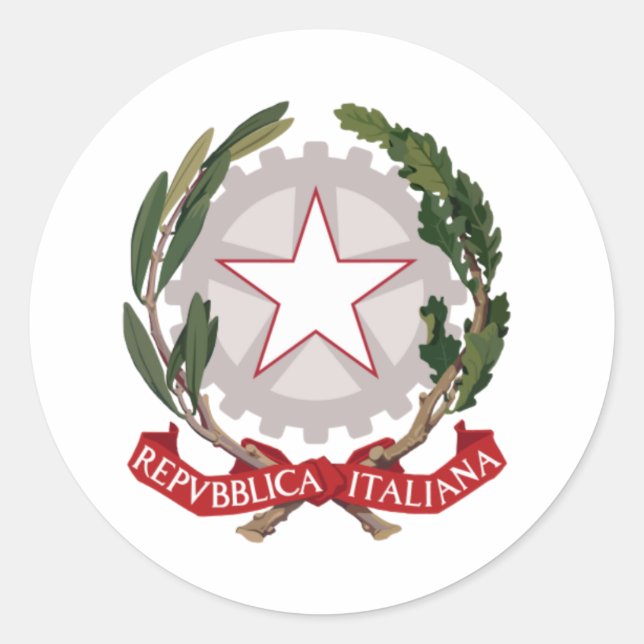 Italien Emblem Runt Klistermärke (Framsida)