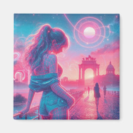 Italien | Eterisk Drömlik Urban Vaporwave Retrowav Magnet