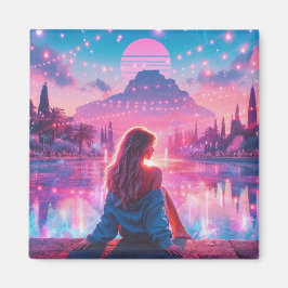 Italien | Eterisk Drömlik Urban Vaporwave Retrowav Magnet