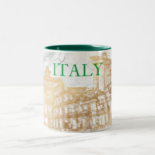 ITALIEN, FAUX GULD+MARBLE RESELEKTRONISKA Två-Tonad MUGG