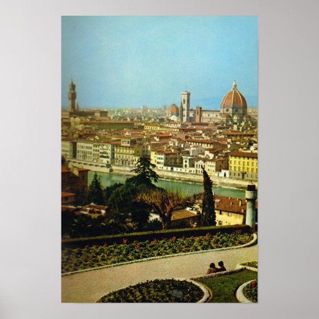 Italien, Firenze, stadens Panorama Poster (Framsidan)