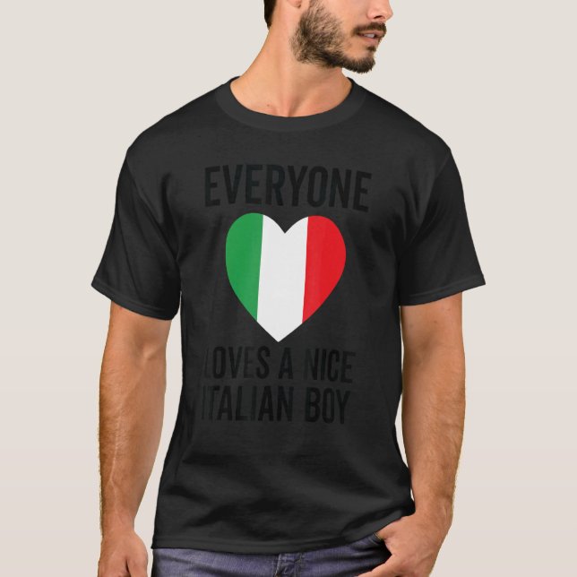 Italien Flagga Alla Kärlek en trevlig italiensk po T Shirt (Framsida)