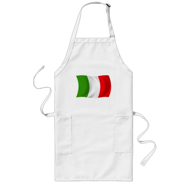 Italien Flagga Apron Långt Förkläde (Framsidan)