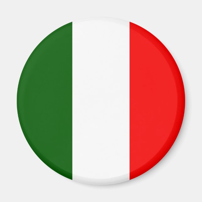 Italien Flagga av hög kvalitet Magnet (Framsidan)