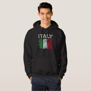 Italien Flagga Distress - Italienska Flagga Hoodie