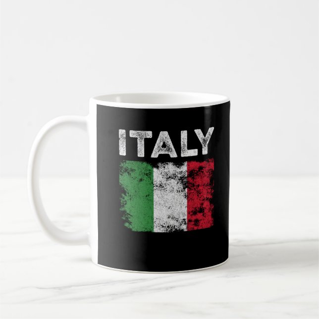 Italien Flagga Distress - Italienska Flagga Kaffemugg (Vänster)