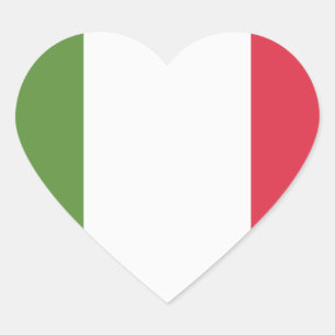 Italien Flagga - emoji Twitter Hjärtformat Klistermärke