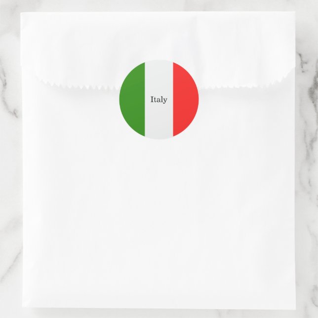 Italien, flagga färg, märkt. runt klistermärke (Väska)