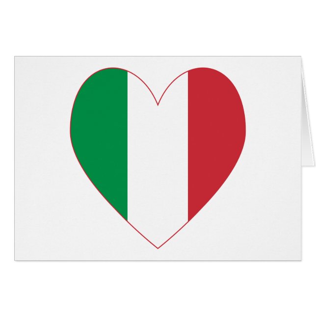 Italien Flagga Heart Red Gräns Hälsningskort (Framsidan Horizontal)