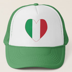 Italien Flagga Heart Red Gräns Keps