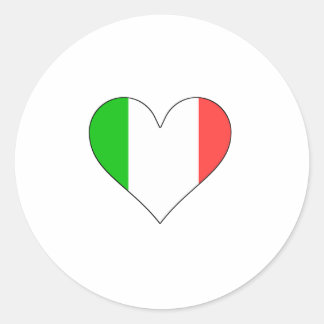 Italien Flagga Heart Runt Klistermärke
