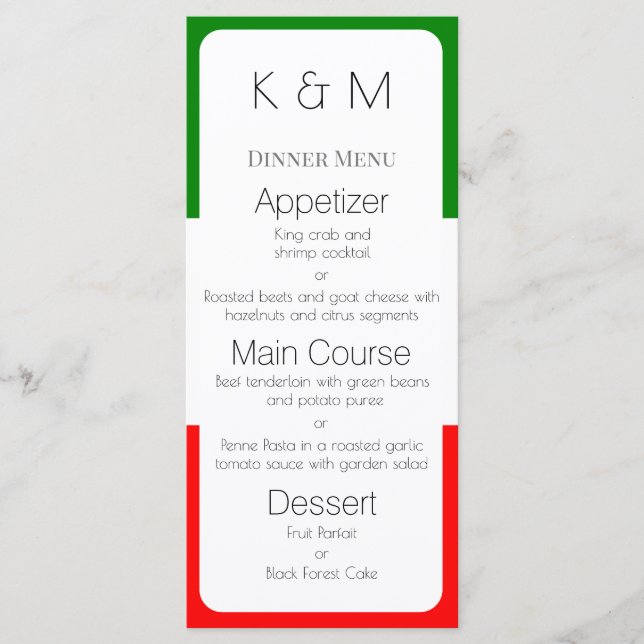 Italien Flagga Italienska Färg Meny (Framsida)