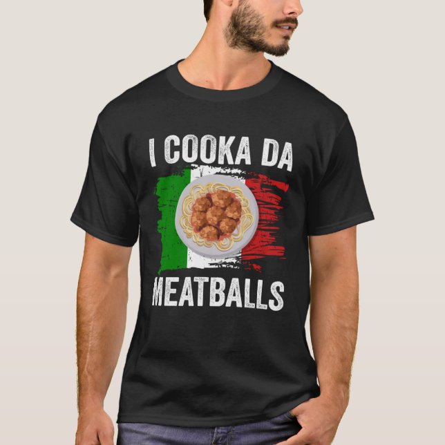 Italien Flagga Italienska rötter Foodie I Cooka Da T Shirt (Framsida)