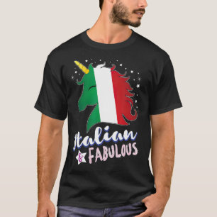Italien Flagga Italienska Unicorn T Shirt