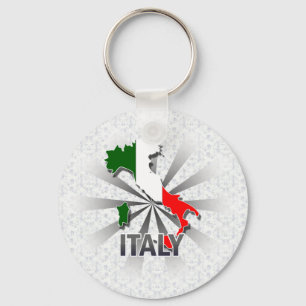 Italien Flagga Karta 2.0 Nyckelring