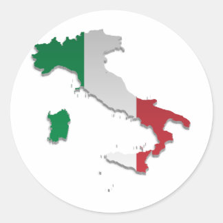 Italien Flagga Karta_2 Runt Klistermärke