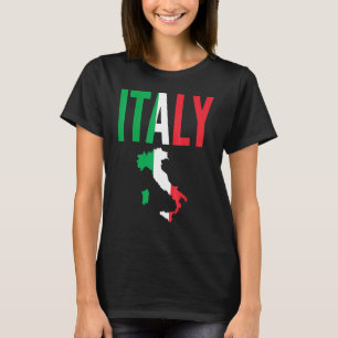 Italien Flagga Karta - italienska T Shirt