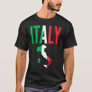Italien Flagga Karta - italienska T Shirt