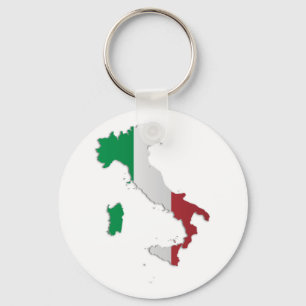 Italien Flagga Karta Nyckelring