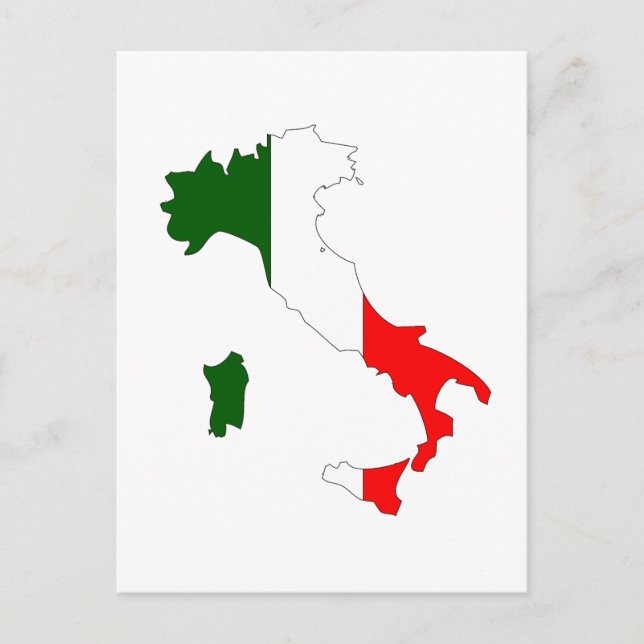 Italien flagga karta vykort (Framsida)