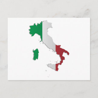 Italien Flagga Karta Vykort