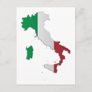 Italien Flagga Karta Vykort