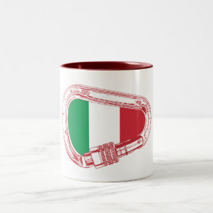 Italien Flagga klätterkarabiner Två-Tonad Mugg