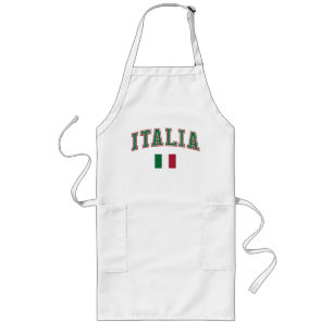 Italien + Flagga Långt Förkläde