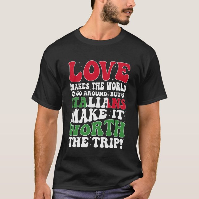 Italien Flagga Manar & Women Cute Til Italians T Shirt (Framsida)