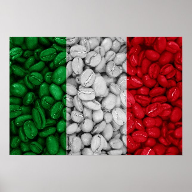 Italien flagga med kaffe poster (Framsidan)
