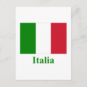 Italien Flagga med Namn på italienska Vykort