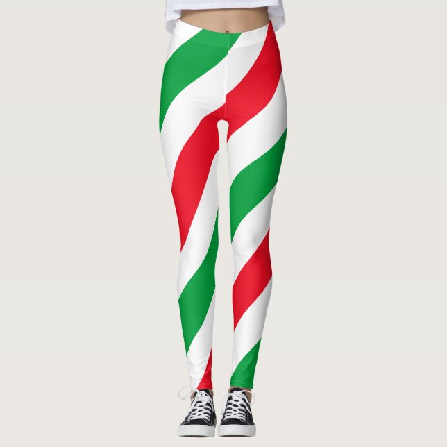 Italien flagga mönster leggings (Framsida)
