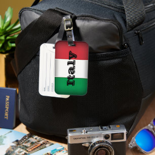 Italien Flagga Mörk Kant Bagagebricka