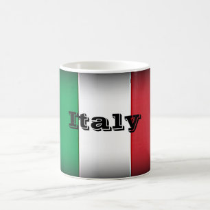 Italien Flagga Mörk Kant Kaffemugg
