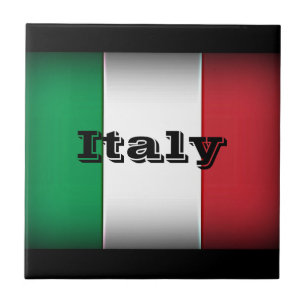 Italien Flagga Mörk Kant Kakelplatta