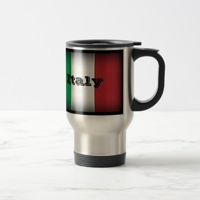Italien Flagga Mörk Kant Resemugg (Höger)