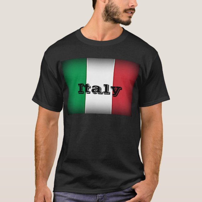 Italien Flagga Mörk Kant Tröja (Framsida)