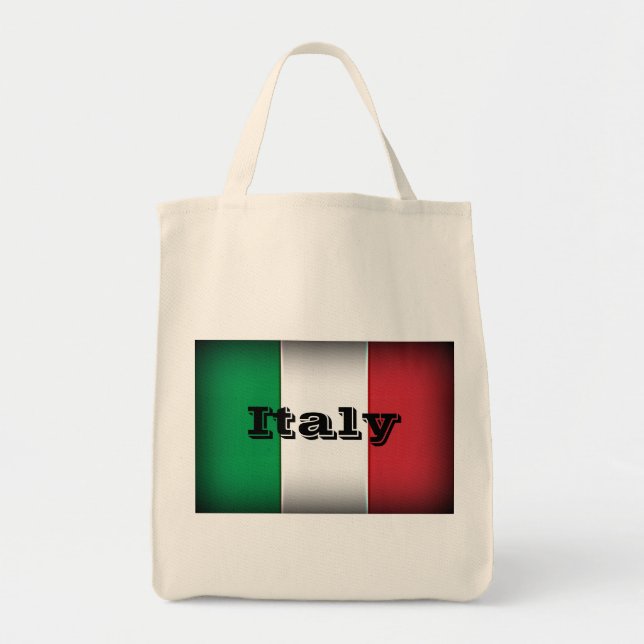 Italien Flagga Mörk Kant Tygkasse (Framsidan)