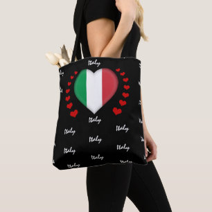 Italien Flagga och hjärta Italienska Flagga mode/ Tygkasse