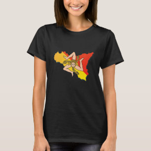 Italien flagga på Sicilien kontur Sicilien T Shirt