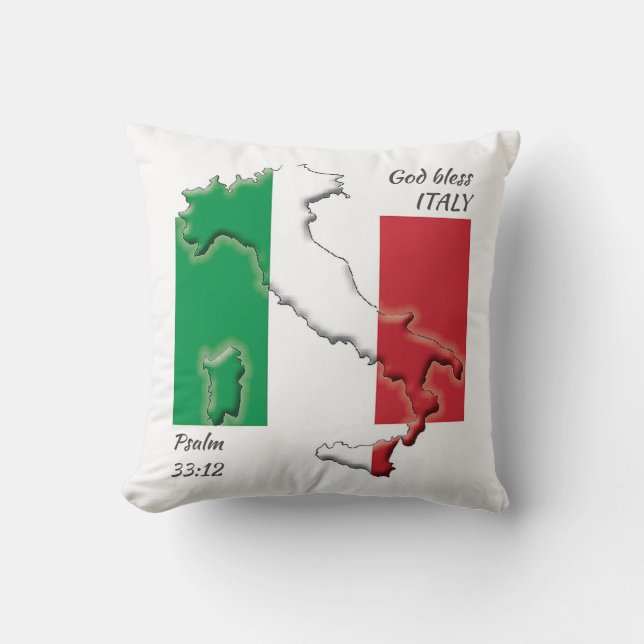 ITALIEN FLAGGA Patriotic Scripture Anpassningsbar Kudde (Framsida)