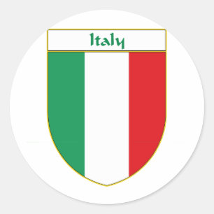 Italien Flagga Shield Runt Klistermärke