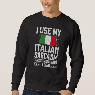 Italien Flagga Souvenirs for Italians Manar & Wome Lång Ärmad Tröja