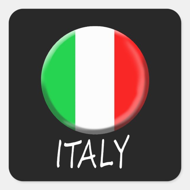 Italien Flagga Sticker Fyrkantigt Klistermärke (Framsida)