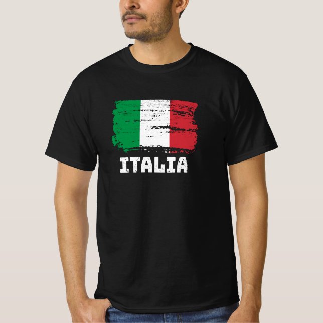 Italien Flagga T Shirt (Framsida)