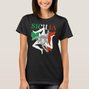 Italien Flagga Trinacria Sicilia Sicilia Flagga It T Shirt