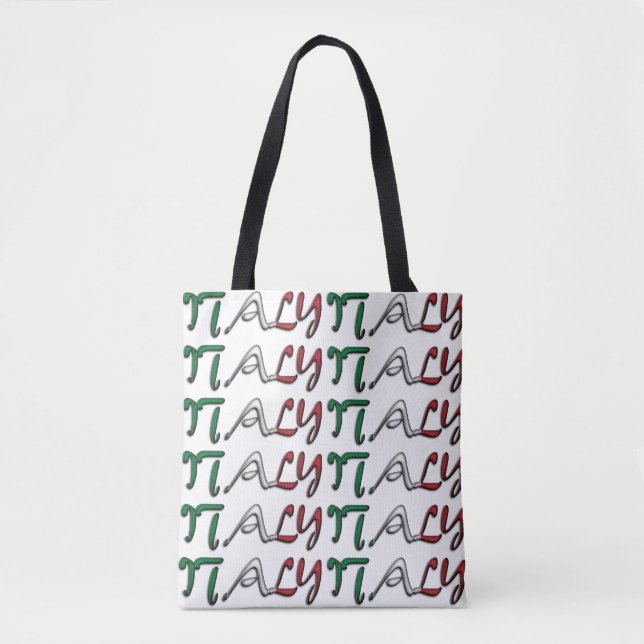 Italien Flagga Typografi, europeisk Land Tygkasse (Framsida)
