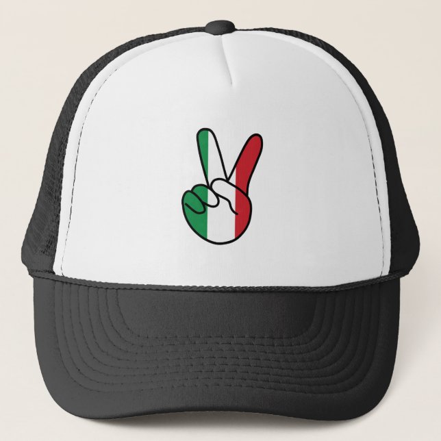 Italien Flagga V-tecken Keps (Framsida)