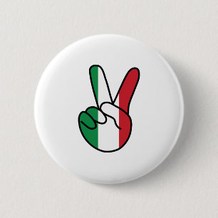 Italien Flagga V-tecken Knapp